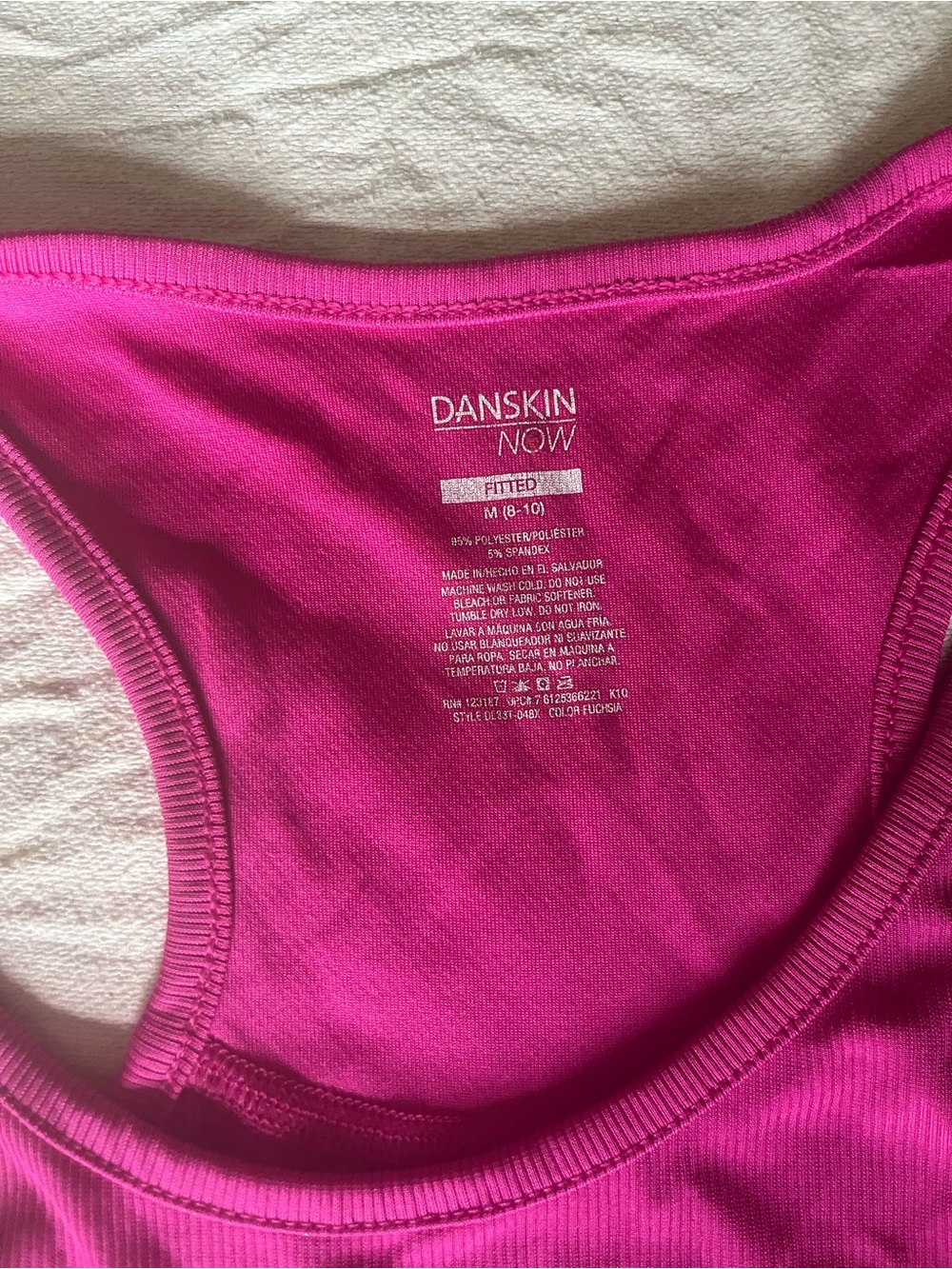 Danskin Now Fuchsia Ribbed Dri-More Racerback Tank - Picture 2 of 5